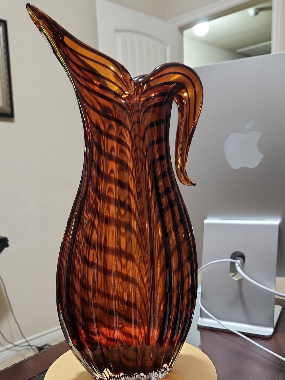 V. Nason Murano Art Glass Pitcher Authentic "Felicia"Technique-MCM Italy